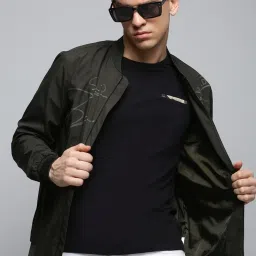 showoffff Showoff Olive Regular Fit Bomber Jacket image 4