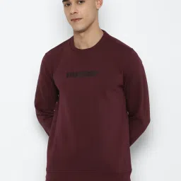 Allen Solly Maroon Regular Fit Printed SweatShirt image 1
