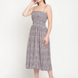 TAG 7 Grey Animal Printed A-Line Dress image 3