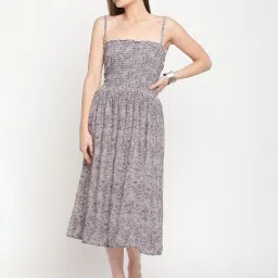 TAG 7 Grey Animal Printed A-Line Dress image 5
