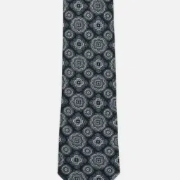 Louis Philippe Grey Embroidered Tie & Pocket Square Gift Set image 3