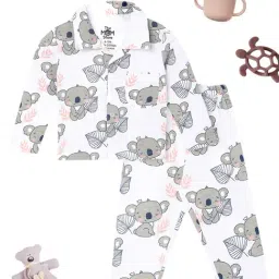 The Mom Store Peach Cotton Printed Baby Pajama set-picture-40