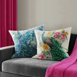 Bianca Ruyal Green & Beige Microfibre Medium Cushion Cover - Set of 2 image 1