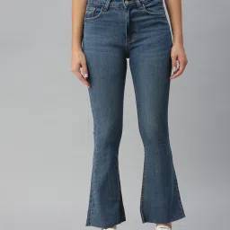 showoffff SHOWOFF Clean Look Blue Bootcut Denim Jeans image 1