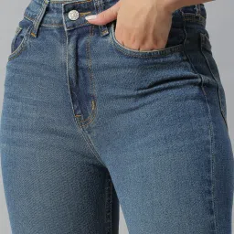 showoffff SHOWOFF Clean Look Blue Bootcut Denim Jeans image 5