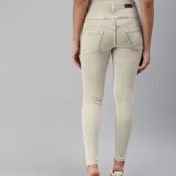 showoffff SHOWOFF Clean Look Beige Skinny Fit Denim Jeans image 2