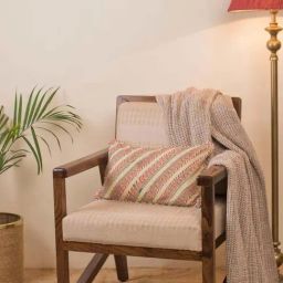 Fabindia Home Multicolor Cotton Hand Block Printed Paro Cushion Cover-picture-1