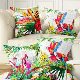 Bianca Ruyal Multicolor Microfibre Medium Cushion Cover - Set of 5 image 1
