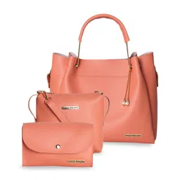 Bagsy Malone Peach Solid Handheld Bag Combo image 1