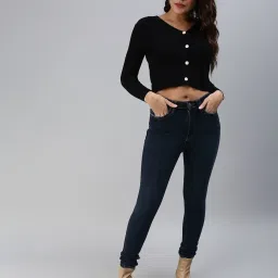 showoffff SHOWOFF Clean Look Blue Slim Fit Denim Jeans image 4