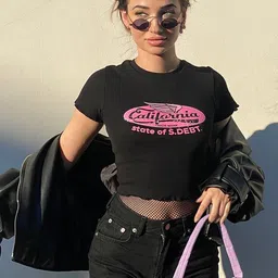 LULU & SKY Women Typography Printed Round Neck Slim Fit T-shirt-picture-16