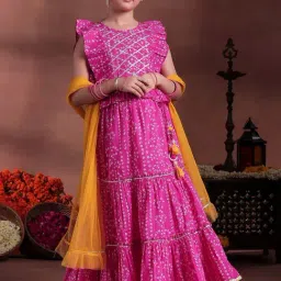 Libas Kids Girls Pink Cotton Printed Lehenga Choli-image-22