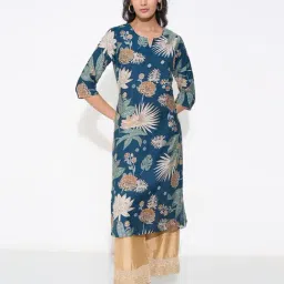 Rangmanch By Pantaloons Blue Regular Fit Printed Kurta-picture-26