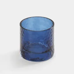 Pure Home and Living Blue Textured Glass Tealight Holders - Set of 2 image 4