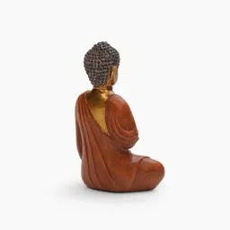 Pure Home and Living Orange & Gold Polyresin Sitting Buddha - Small image 5