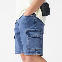 The Souled Store Blue Relaxed Fit Solid Shorts-picture-37
