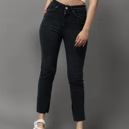 showoffff SHOWOFF High-Rise Charcoal Mildly Distressed Jeans image 1