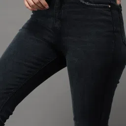 showoffff SHOWOFF High-Rise Charcoal Mildly Distressed Jeans image 5