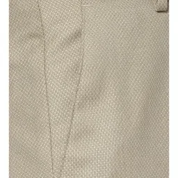 Van Heusen Beige Regular Fit Self Pattern Flat Front Trousers image 5