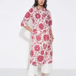 Rangmanch By Pantaloons Maroon Regular Fit Printed Kurta-picture-21