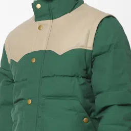 celio Celio* Green Regular Fit Colour Block Jackets image 4