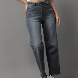 showoffff SHOWOFF High-Rise Grey Clean Look Jeans image 1