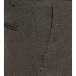 Van Heusen Brown Slim Fit Flat Front Trousers image 4