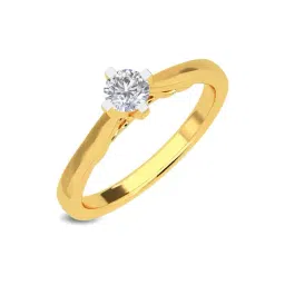 Kisna Diamond & Gold Jewellery 0.20 CT Romilly Solitaire 14k (585) Diamond & Gold Ring For Women-picture-10
