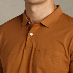 Louis Philippe Textured Polo Collar Cotton T-shirt image 5