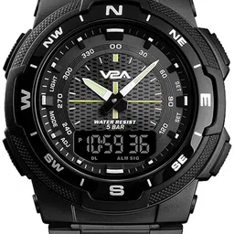 v2a Analogue - Digital Men's Watch (Black Dial Silver Colored Strap) image 1