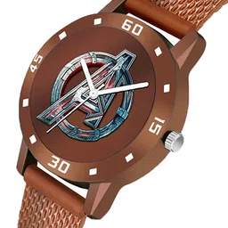 CSAMON Unisex Printed Dial & Bracelet Style Straps Analogue Watch Aevenger Brown Couple image 2