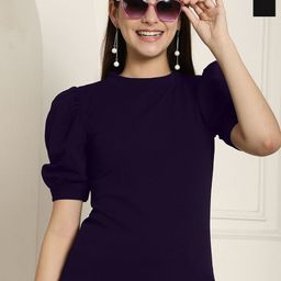 Metronaut Women Pack Of 2 Puff Sleeve Peplum Top-picture-30
