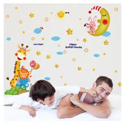 JAAMSO ROYALS Multicolor Moon Rabbit Wall Sticker for Home and Wall décor Sticker (60 X 90 CM)-picture-14