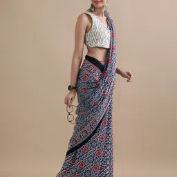 Jaipur Kurti Floral Printed Pure Cotton Saree image 2