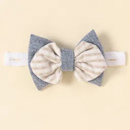 Mark & Mia Half Sleeves Partywear Romper With Bow Detailing Solid Colour - Sky Blue image 3