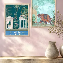 Kotart Brown & Green 2 Pieces Wooden Abstract Wall Arts image 3