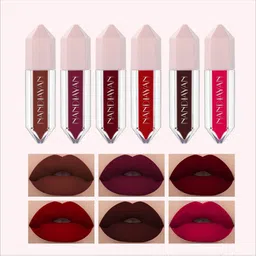 nandiayan Set Of 6 Dark Shade Waterproof Diamond Liquid Lipstick - 1.5 ml Each - Set B-picture-24