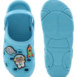 LIBERTY Perforated Slingback Clogs With Space Theme Charms - Blue image 5