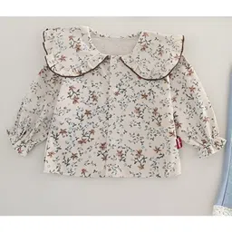 Googo Gaaga Cotton Knit Full Sleeves Floral Printed Top Jeans With Light Winter Sweater Set - Red image 5