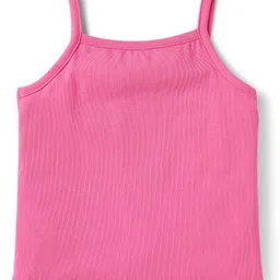 Babyoye Cotton Elastane Knit Sleeveless Slips With Star & Heart Print Pack Of 3 - Pink Brown & Lavender image 5