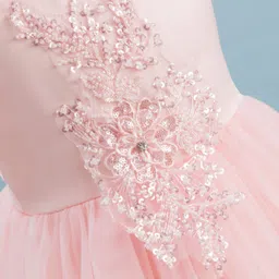 Mark & Mia Woven Sleeveless Party Dress with Embroidery & Sequin Detailing - Peach image 5