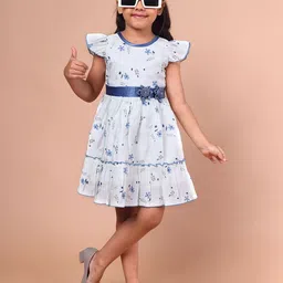 PINK MERMAID Floral Print Cold-Shoulder Fit & Flare Dress-picture-37