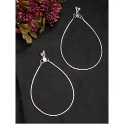 NVR Womens Pair of 1 Silver-Plated Anklets-picture-12