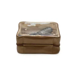 SG By Sonia Gulrajani Bronze Double-Sided Leather Bag Organiser Pouch image 4