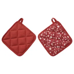 inamaria Pot holder, patterned/red, 19x19 cm-image-52