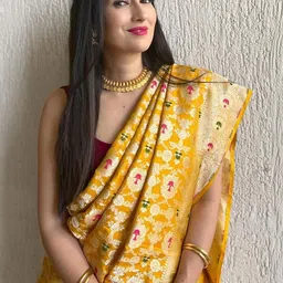 Moda Rapido Woven Design Zari Art Silk Handloom Banarasi Saree image 4