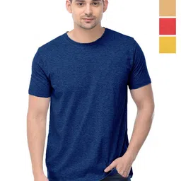 COLOR CAPITAL Unisex Pack Of 4 Solid Round Neck Cotton T-shirts-picture-18