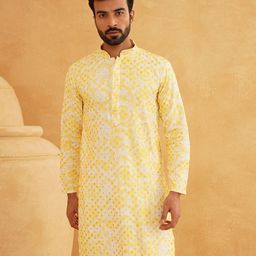 SOJANYA Geometric Embroidered Sequinned Pure Cotton Straight Kurta With Churidar-picture-2