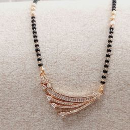 MEIRA JEWELLERY Rose Gold-Plated Artificial Stones Mangalsutra-picture-32