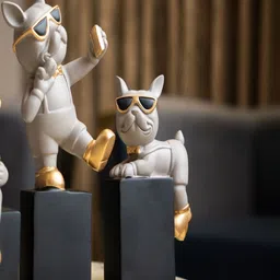 ghar art Grey & Gold Figurine Showpiece image 4